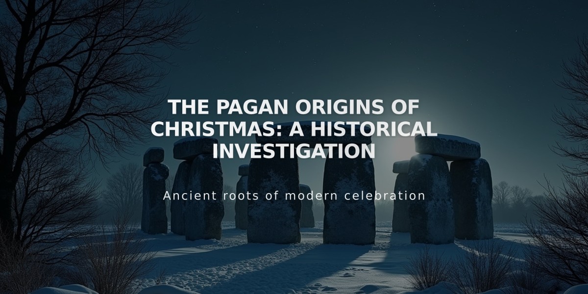 The Pagan Origins of Christmas: A Historical Investigation