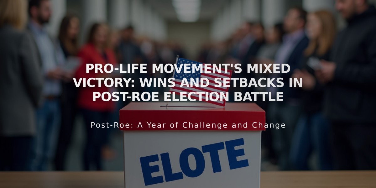 Pro-Life Movement's Mixed Victory: Wins and Setbacks in Post-Roe Election Battle