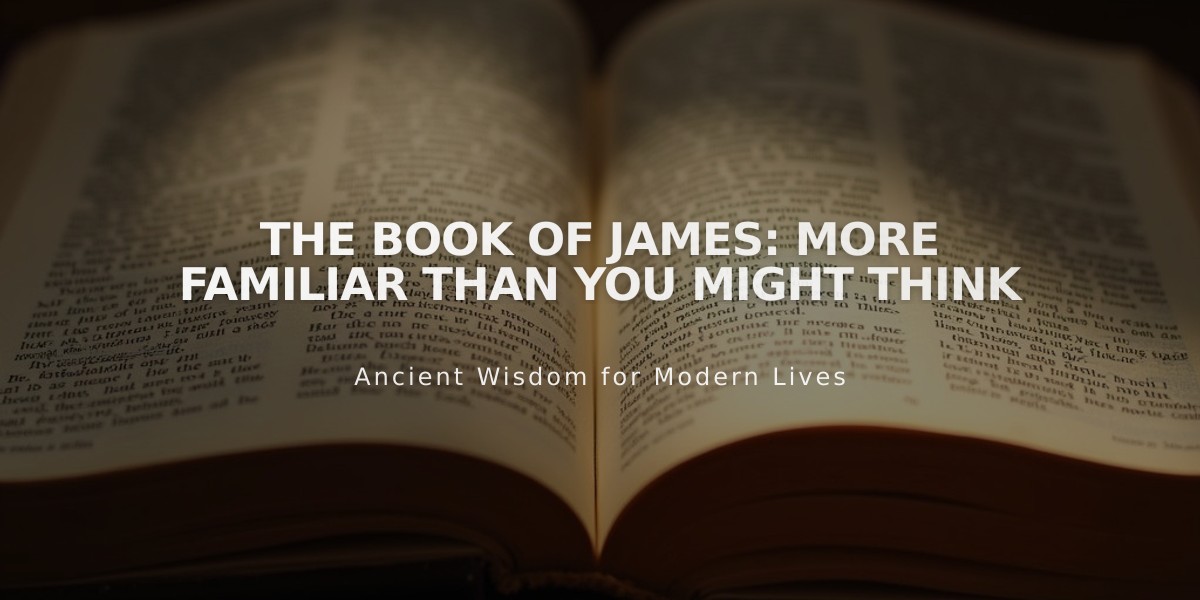 The Book of James: More Familiar Than You Might Think