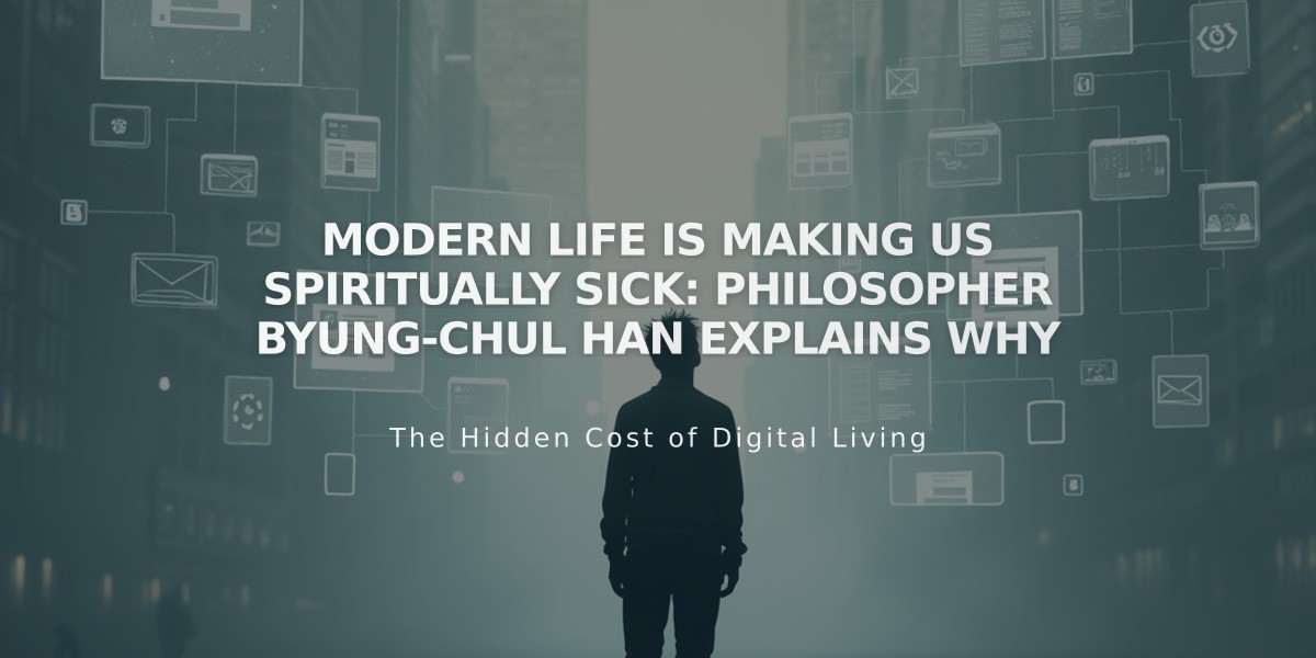 Modern Life is Making Us Spiritually Sick: Philosopher Byung-Chul Han Explains Why