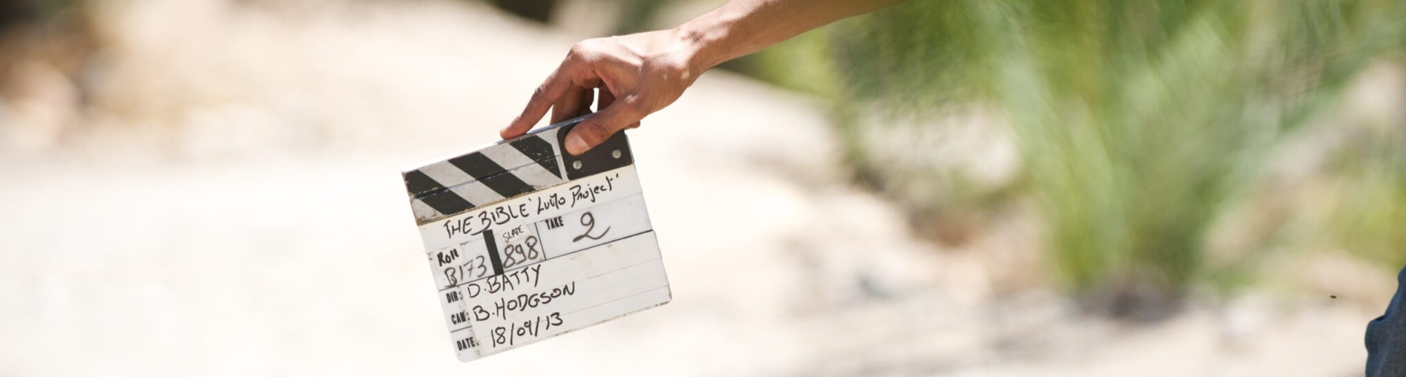 Film slate held by hand