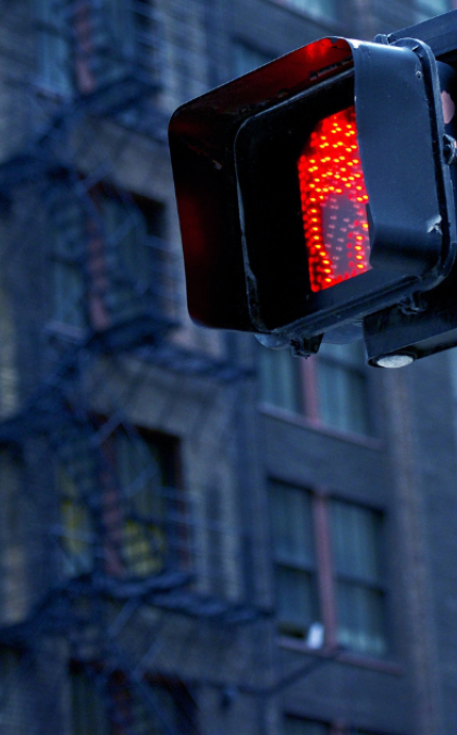 Red stop signal light