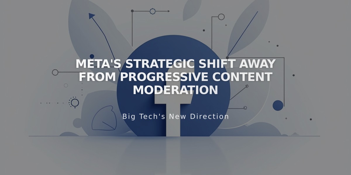 Meta's Strategic Shift Away From Progressive Content Moderation