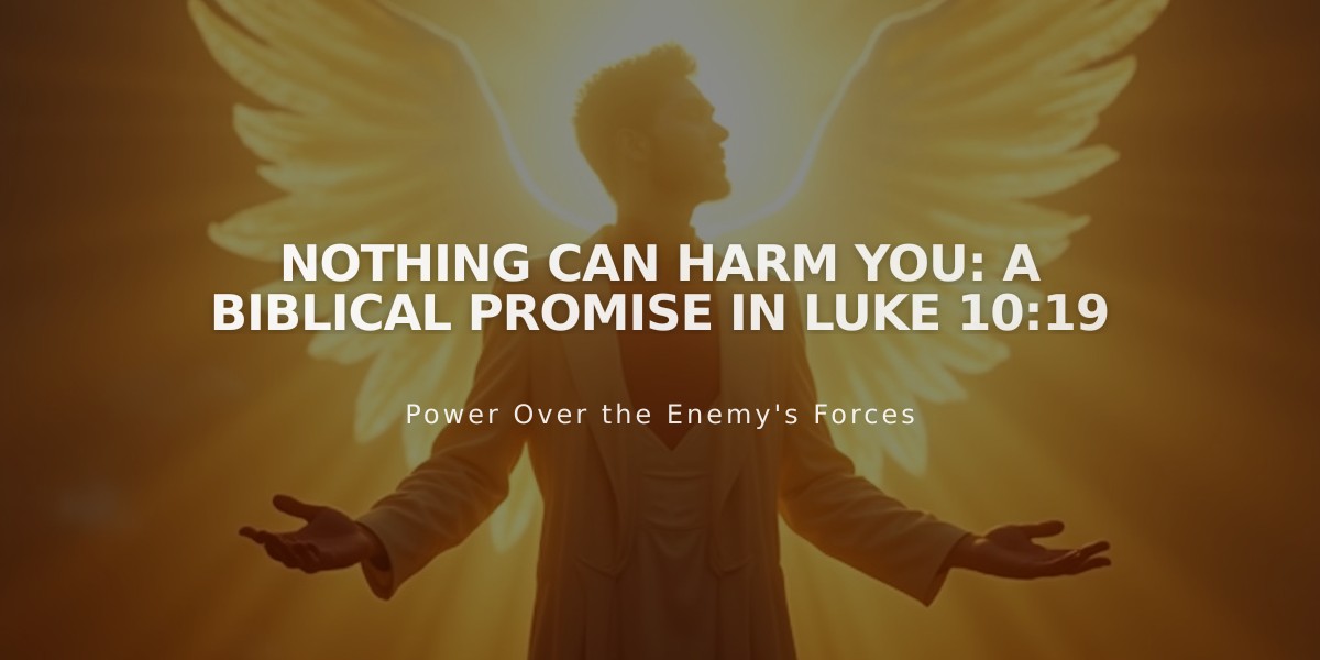 Nothing Can Harm You: A Biblical Promise in Luke 10:19