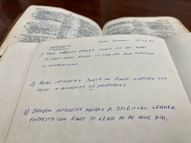 Bible with study notes and annotations