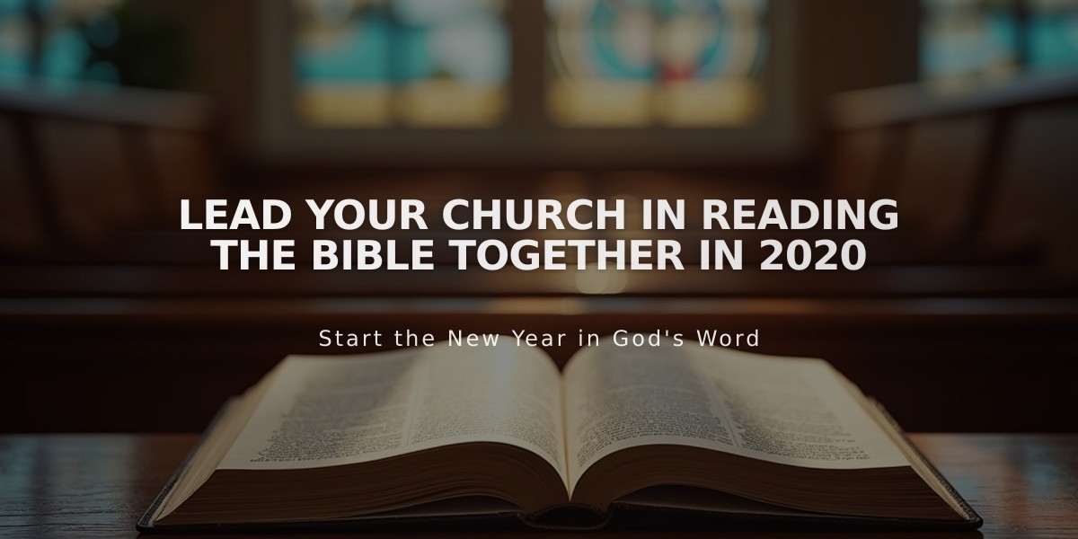 Lead Your Church in Reading the Bible Together in 2020