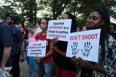 Ferguson protesters during racial unrest