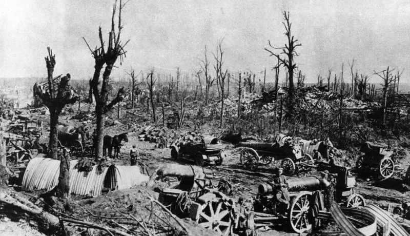 Devastated World War I battlefield