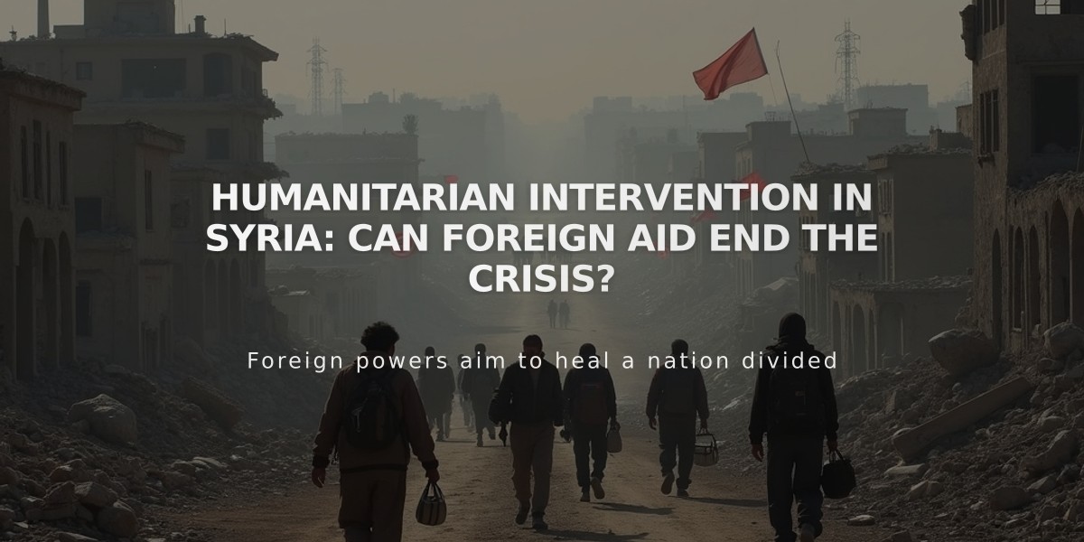 Humanitarian Intervention in Syria: Can Foreign Aid End the Crisis?