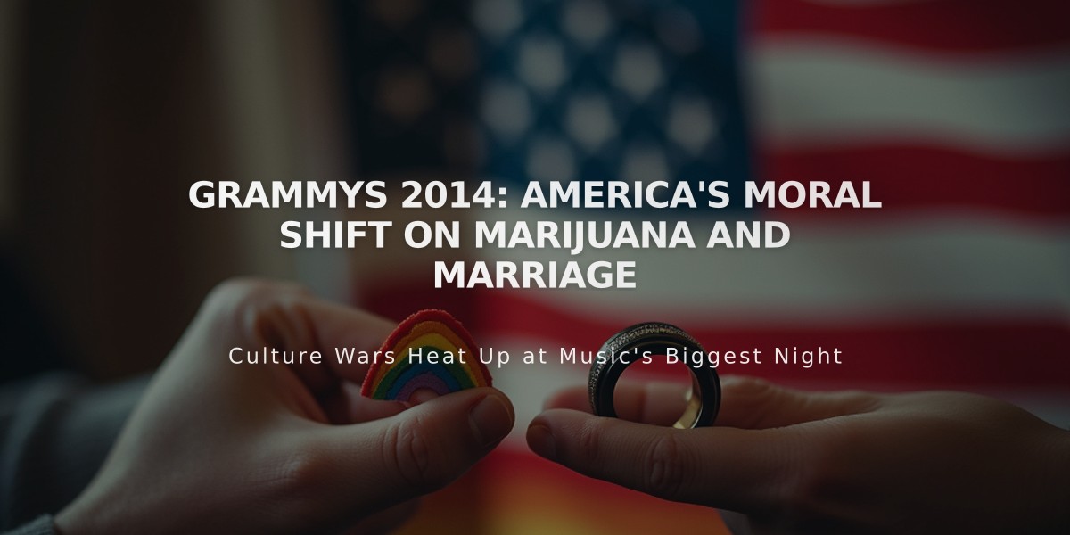 Grammys 2014: America's Moral Shift on Marijuana and Marriage