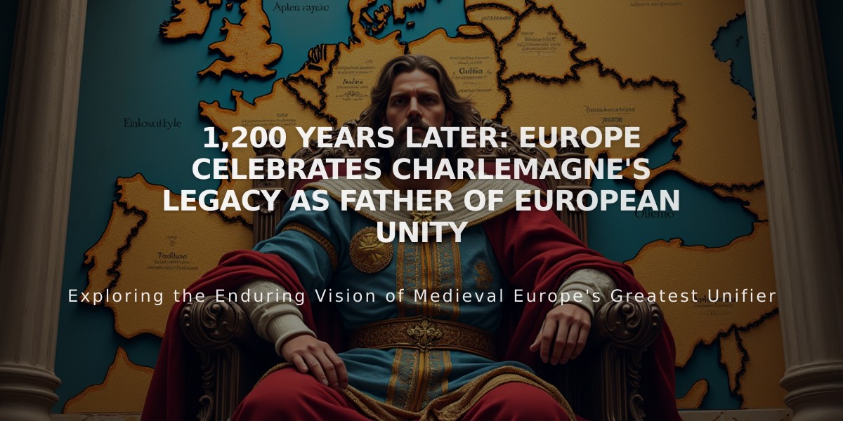 1,200 Years Later: Europe Celebrates Charlemagne's Legacy as Father of European Unity