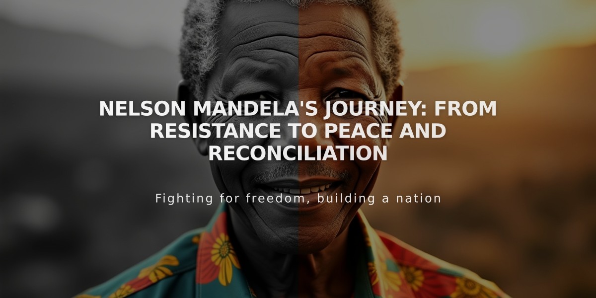 Nelson Mandela's Journey: From Resistance to Peace and Reconciliation