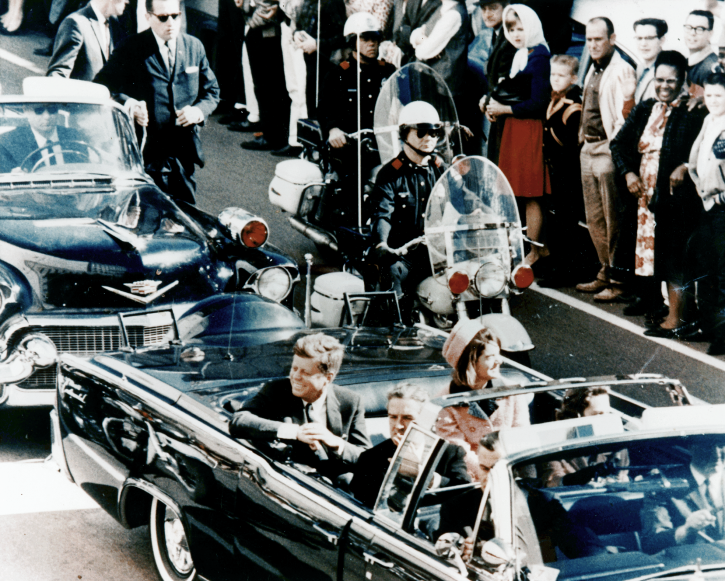 JFK in presidential limousine before assassination