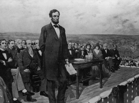 Lincoln delivering Gettysburg Address