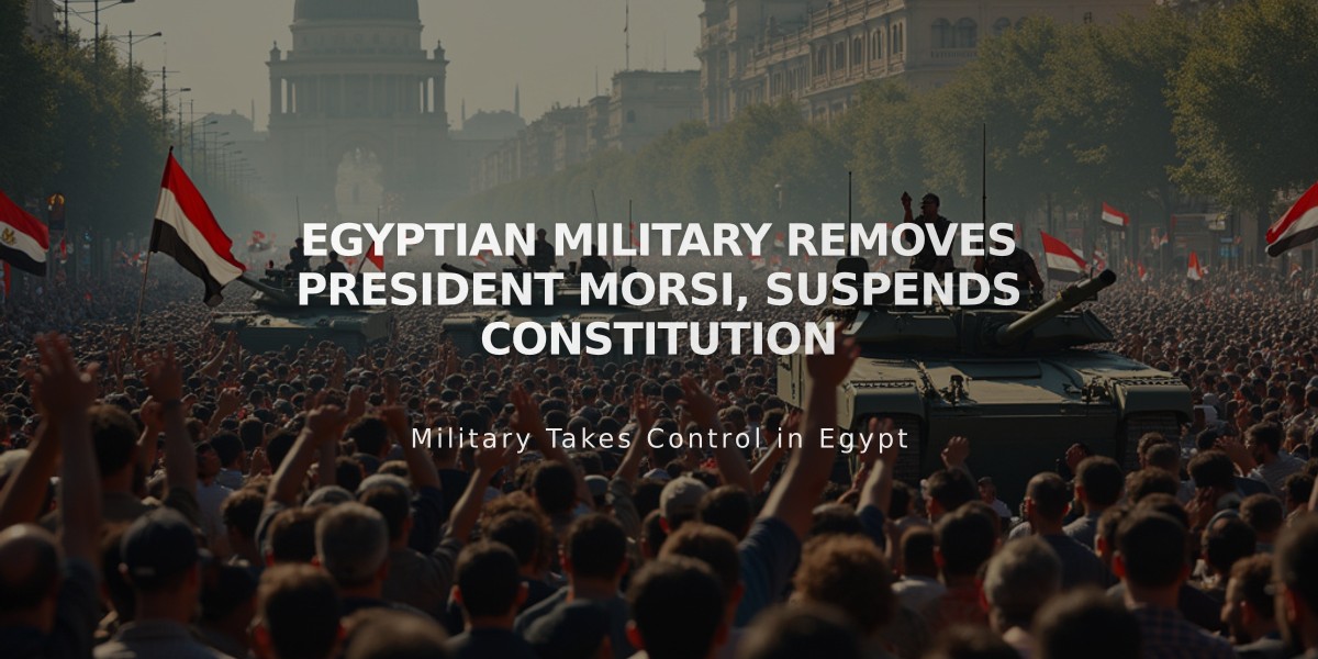 Egyptian Military Removes President Morsi, Suspends Constitution