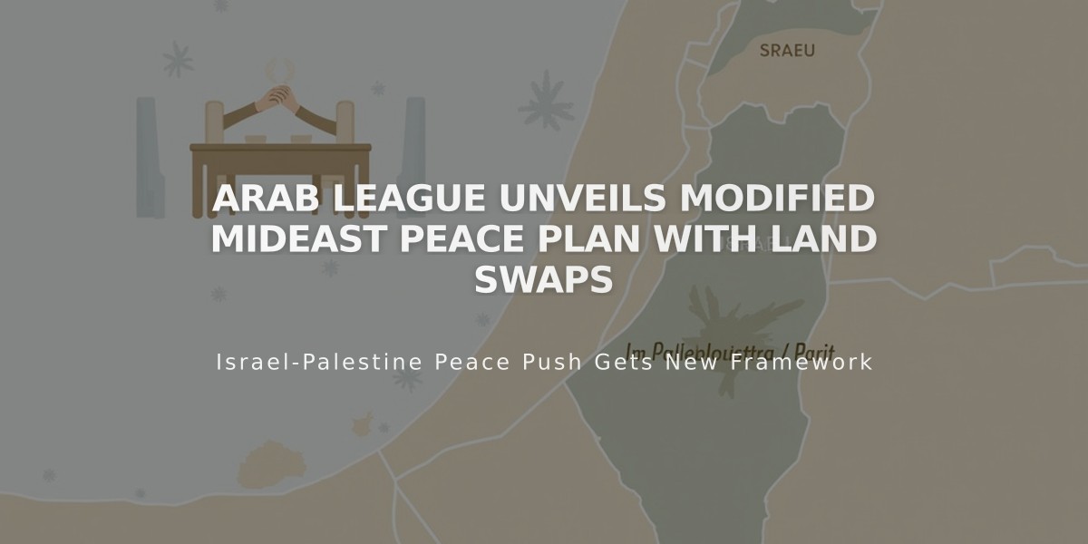 Arab League Unveils Modified Mideast Peace Plan With Land Swaps