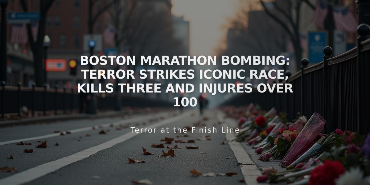 Boston Marathon Bombing: Terror Strikes Iconic Race, Kills Three and Injures Over 100