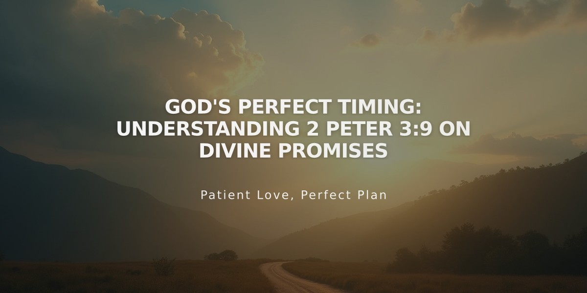 God's Perfect Timing: Understanding 2 Peter 3:9 on Divine Promises