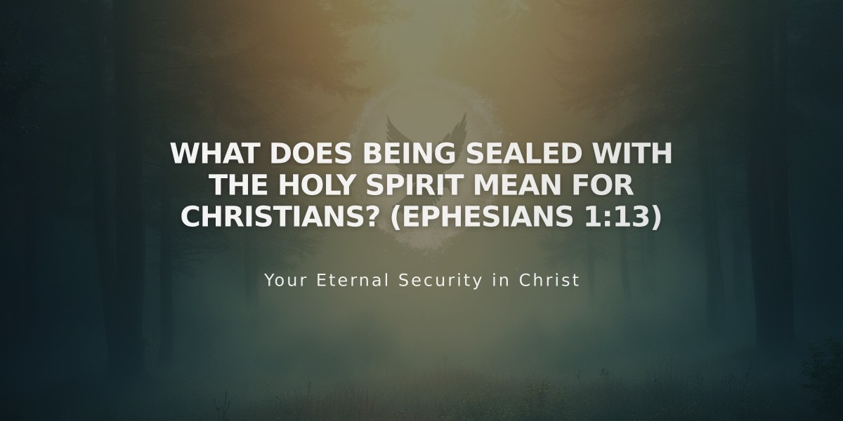 What Does Being Sealed with the Holy Spirit Mean for Christians? (Ephesians 1:13)