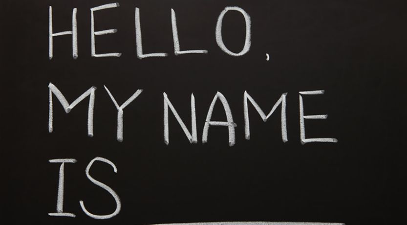 Name tag written in chalk