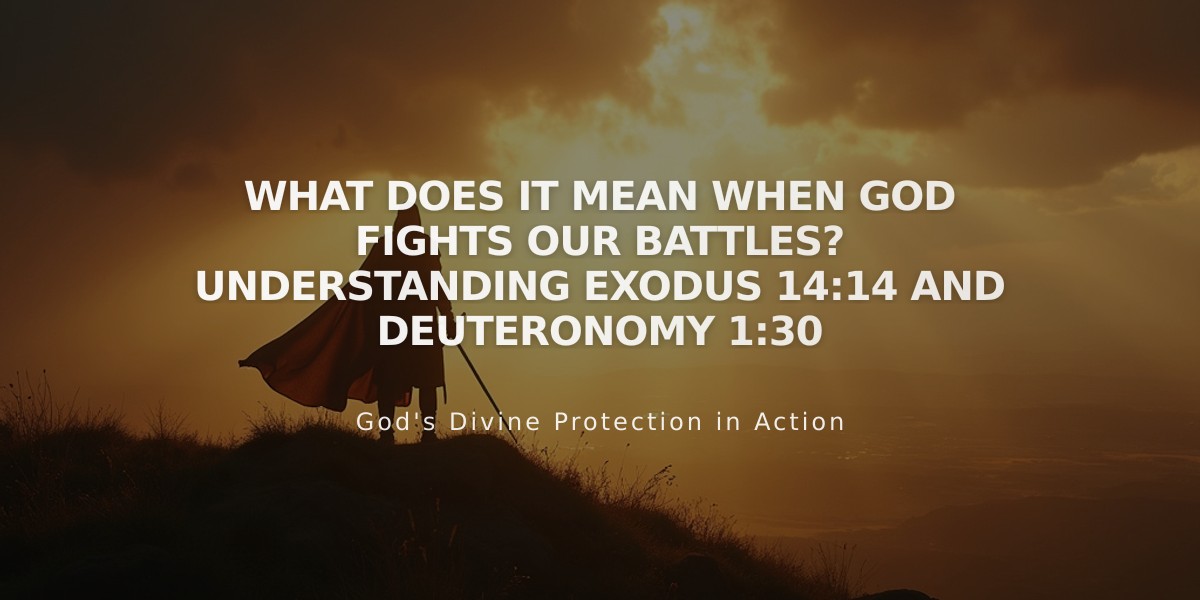 What Does it Mean When God Fights Our Battles? Understanding Exodus 14:14 and Deuteronomy 1:30