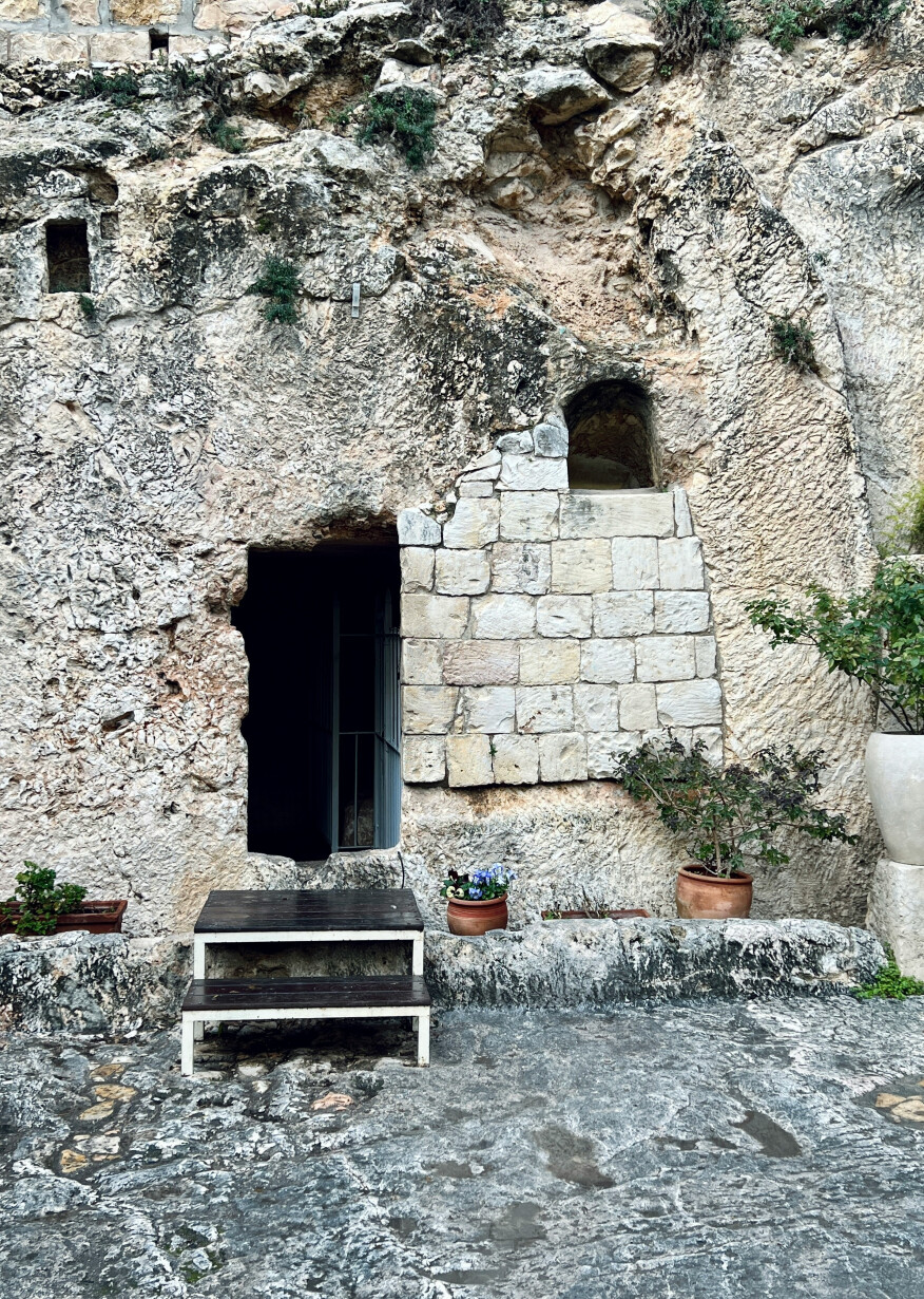 Empty tomb with entrance door