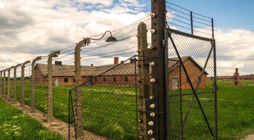 Barbed wire at concentration camp