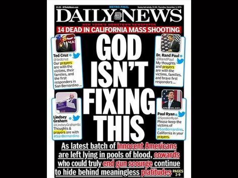 Newspaper: "God isn't fixing this"