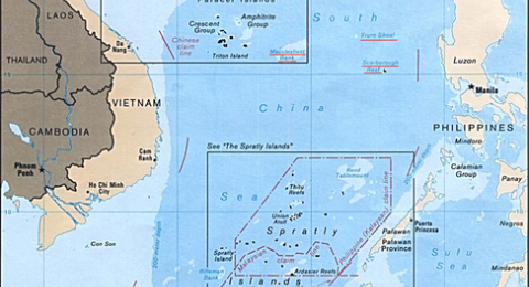 Map showing South China Sea disputes