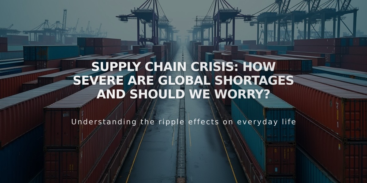 Supply Chain Crisis: How Severe Are Global Shortages and Should We Worry?