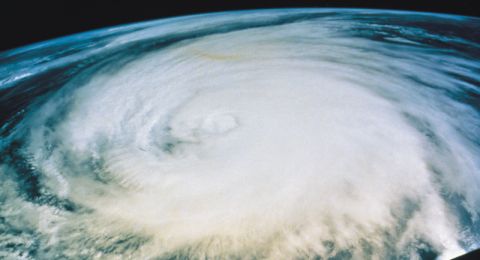 Hurricane churning in deep ocean