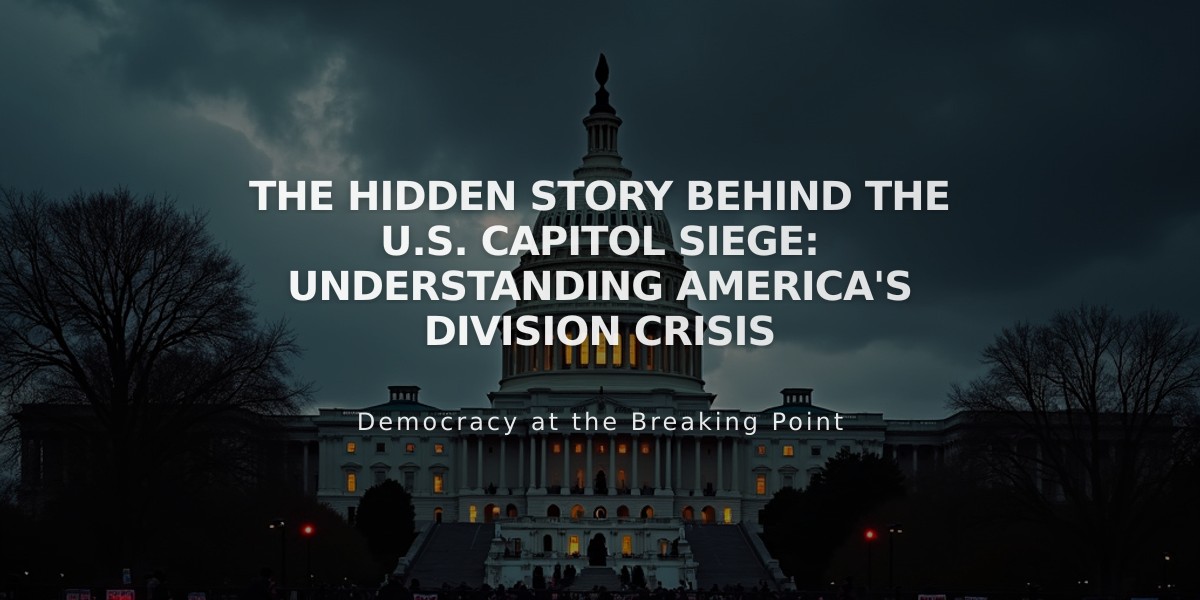 The Hidden Story Behind the U.S. Capitol Siege: Understanding America's Division Crisis