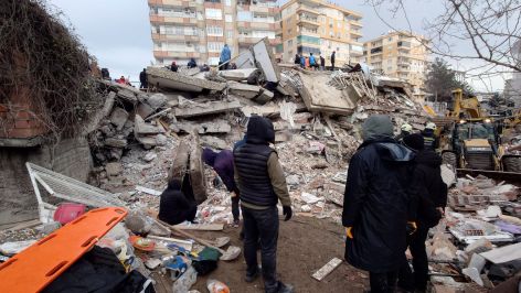 Earthquake damage in Turkey buildings