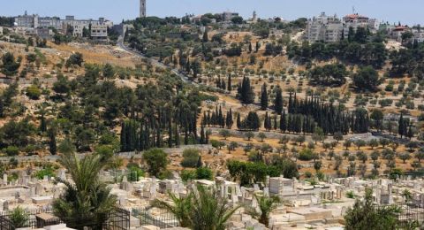 Jerusalem cityscape with Bible verse