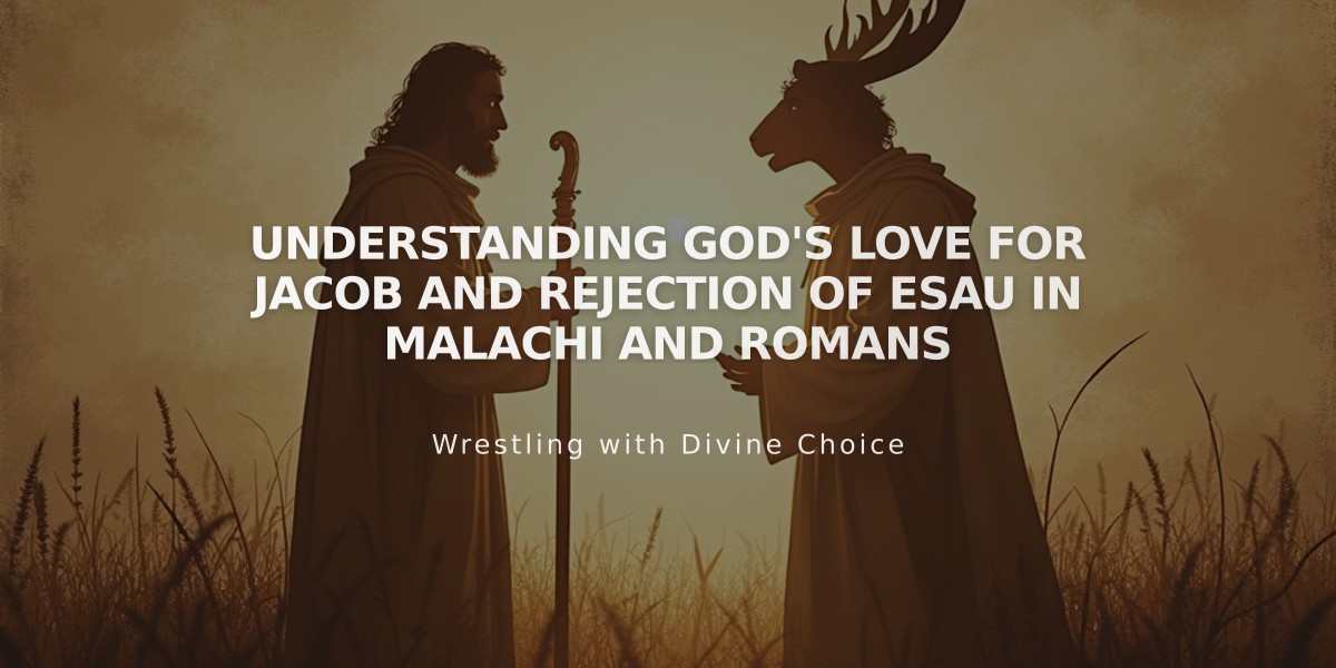 Understanding God's Love for Jacob and Rejection of Esau in Malachi and Romans