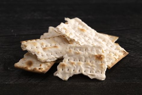 Matzo crackers on dark background